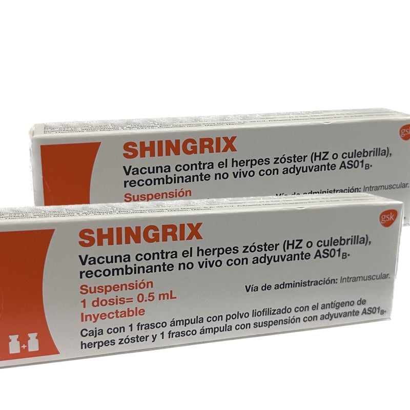 Herpes zoster recombinante adyuvantada, paquete esquema completo de 2 dosis